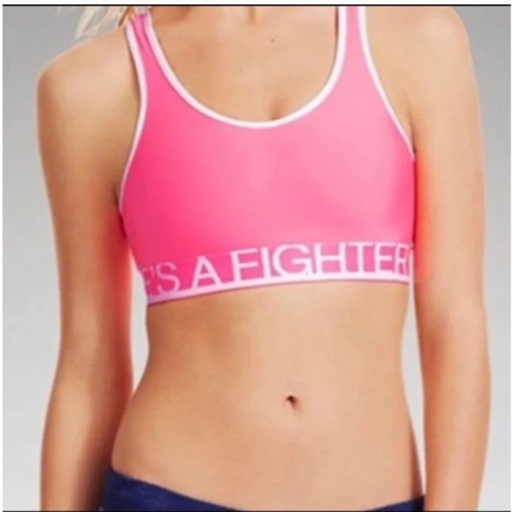 Under Armour Sports Bra Breast Cancer Awareness Pink She’s A Fighter Size S
